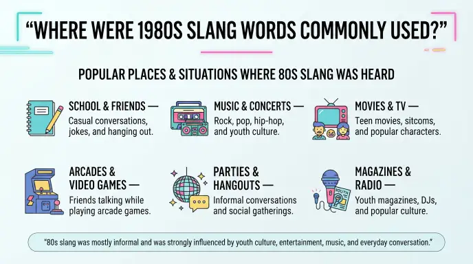 Where Were 1980s Slang Words Commonly Used?