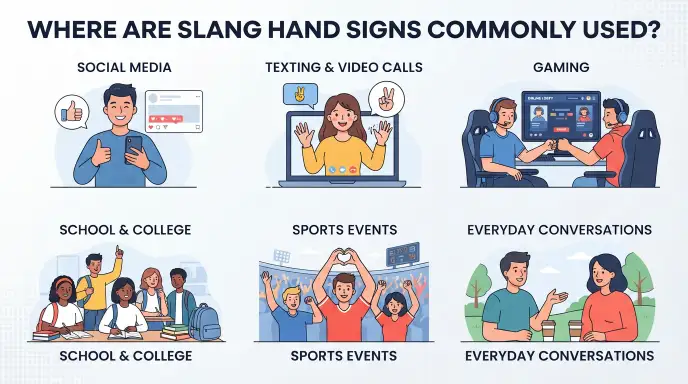 Where Are Slang Hand Signs Commonly Used?