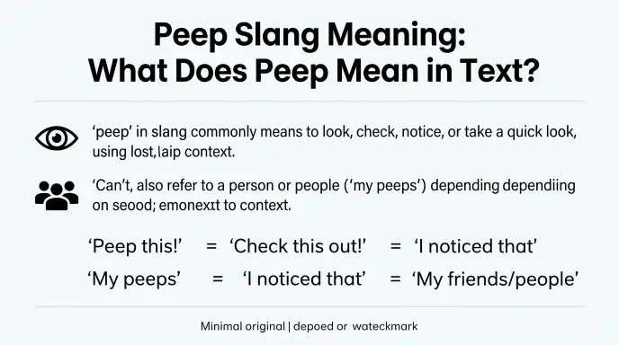 peep slang meaning